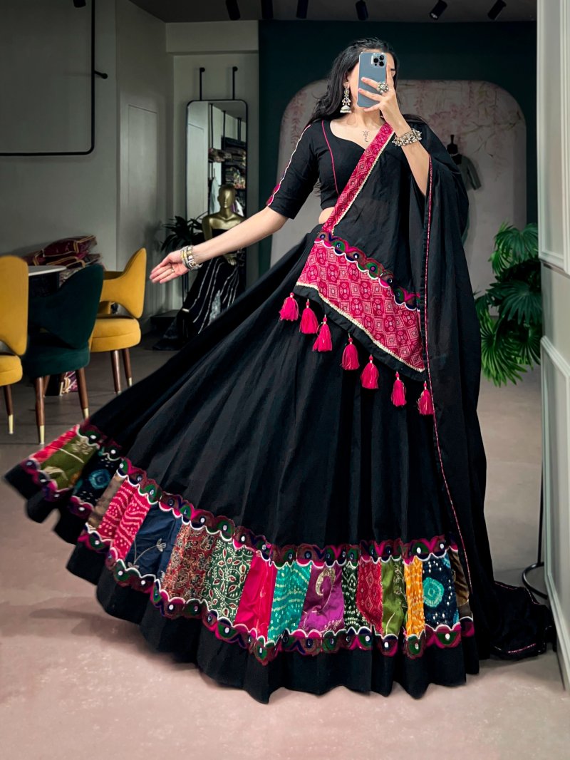 Lnb1722 Khadi Cotton Navratri Lehenga Choli Collection
